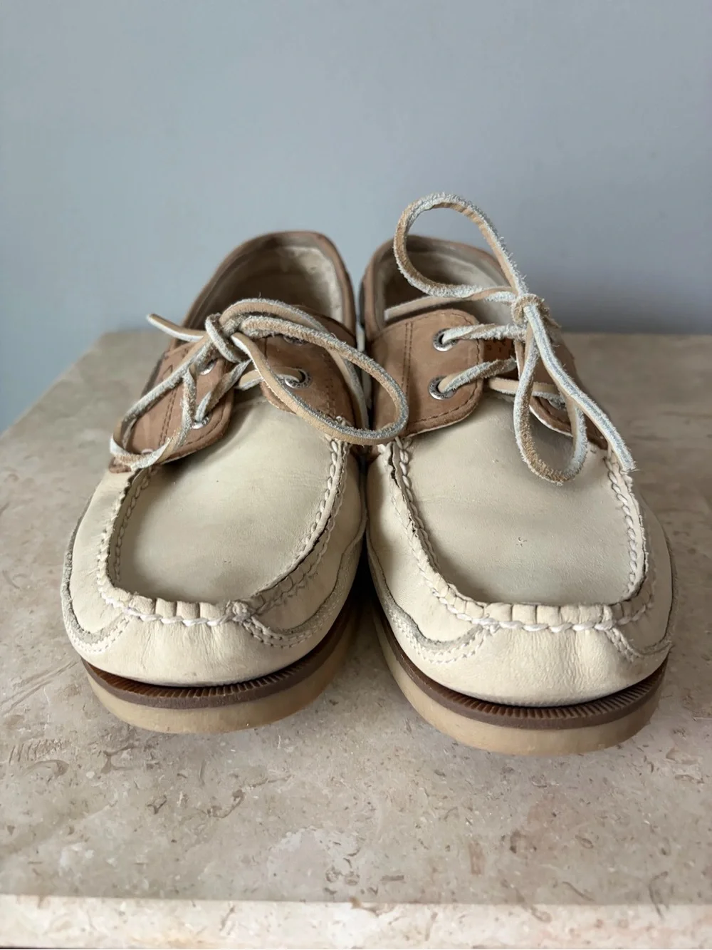 Sperry Top Sider Mako Collection Boat Shoes Men’s Size 9.5 Oyster Taupe Leather